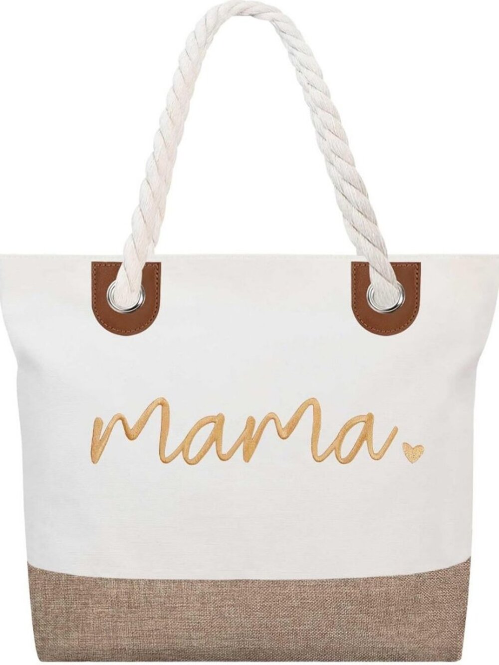Stylish Mama Tote Bag with Zipper - Perfect for Hospital, Travel, Beach & Gifts